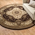 Primeval Coffee/ Ivory Oriental Rug (7'7 x 7'7)