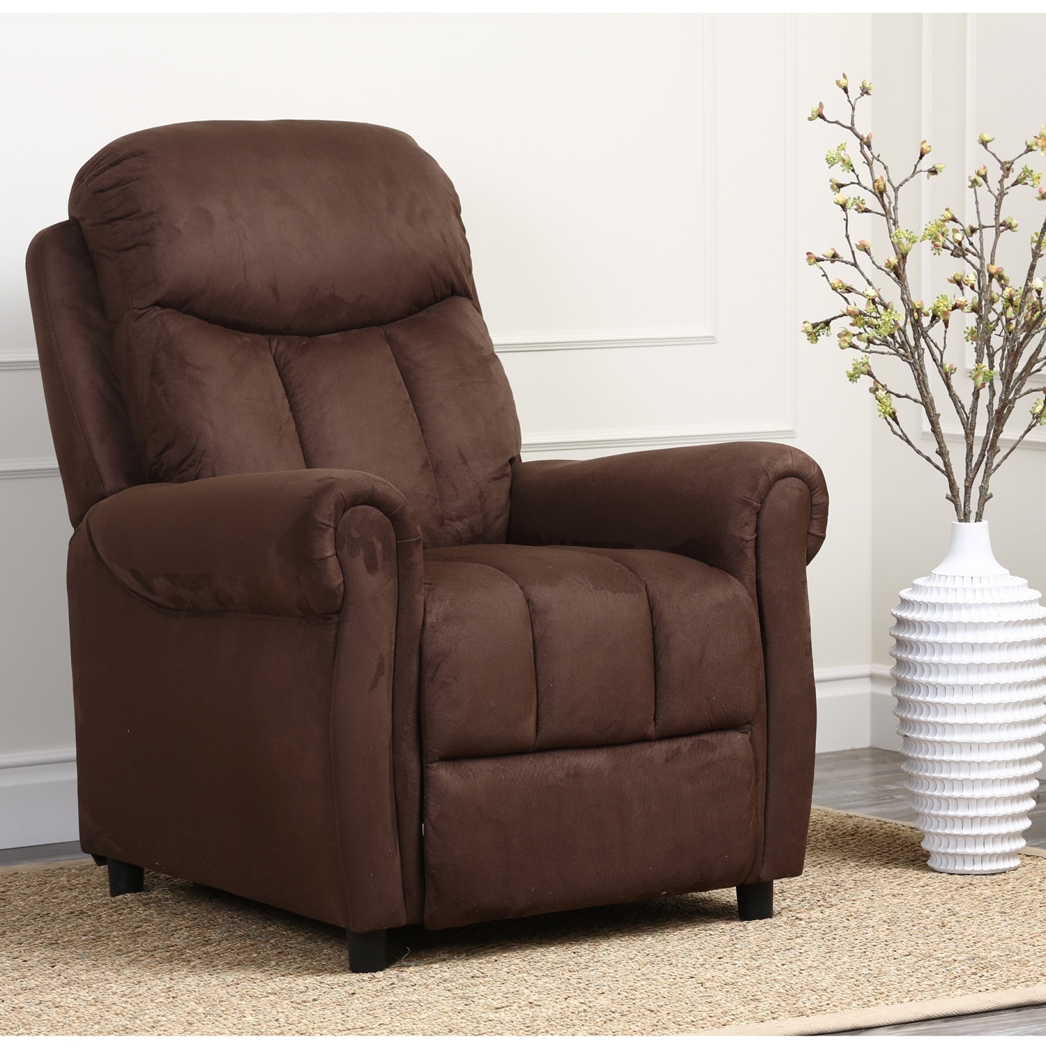 ABBYSON LIVING Bayside Dark Brown Microsuede Pushback Recliner
