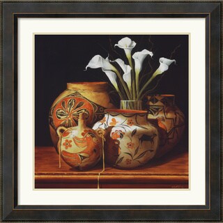 Chuck Sabatino 'Calla Lilies and Canteen' Framed Art Print