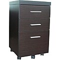 Cappuccino Wood File Cabinet with Casters