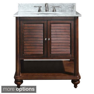 ( ._.) Avanity Tropica 30-inch Single Vanity in Antique Brown Finish with Sink and Top