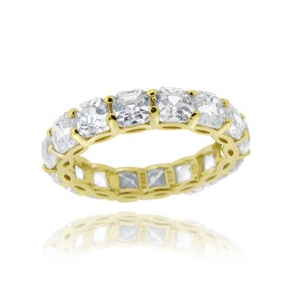 Icz Stonez Sterling Silver Asscher-cut Cubic Zirconia Eternity Ring (9.24ct TGW)
