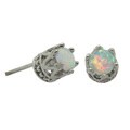 Sterling Silver Simulated Gemstone 4mm Crown Stud Earrings