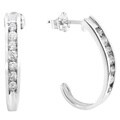 Auriya 14k White or Yellow Gold 1/2ct TDW Diamond J Hoop Earrings