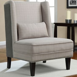 See Reviews Gentleman's Grey Check Wing Chair