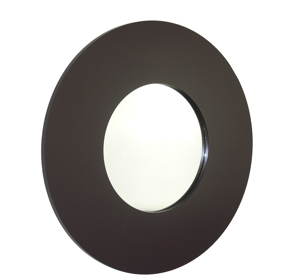 Contemporary Wooden Wideframed Round Wall Mirror 13952975