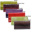 Vani Faux Leather Embossed Snake Skin Checkbook Wallet