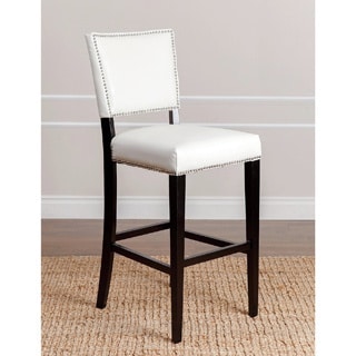 ABBYSON LIVING Napa Ivory Leather Bar Stool