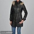 Knoles & Carter Women's Plus Size Four Pocket Hooded Leather Jacket
