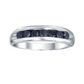 Sterling Silver 1ct TDW Men's Seven Stone Black Diamond Ring