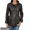 Knoles & Carter Women's 3/4-length Puff Collar Smocked Jacket
