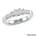 14k Gold 1/2ct TDW Princess Diamond Engagement Ring (I-J, I1-I2)
