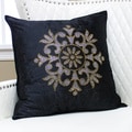 Golden Snowflake Rhinestone Stud Velvet Pillow 19 x 19 (Set of 2)