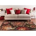 Meticulously Woven Contemporary Brown Floral Flitwick Rug (5'3X7'6)