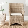Safavieh St Thomas Indoor Wicker Washed-out Brown Wing Back Arm Chair