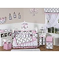Sweet Jojo Designs Pink, Black and White Princess 9-piece Crib Bedding Set
