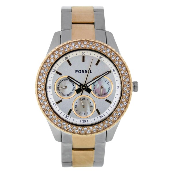 Fossil Women's 'Stella' Two-tone Steel Glitz Watch - Overstock ...