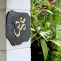 Volcanic Slate 'Om' Engraved Stone (Indonesia)