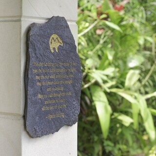 Volcanic Slate 'May the Sun Bring' Engraved Stone (Indonesia)