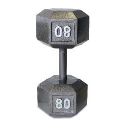 CAP Barbell 80-pound Cast Iron Hex Dumbbell-Image