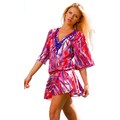 Rachel Lym Women's Beaded V-neck Kimono Swim Cover