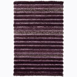 Special Offers Handwoven Striped Casual Mandara Shag Rug (9' x 13)