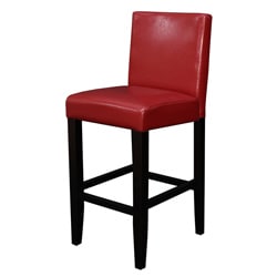===>  Villa Faux Leather Red Counter Stools (Set of 2)