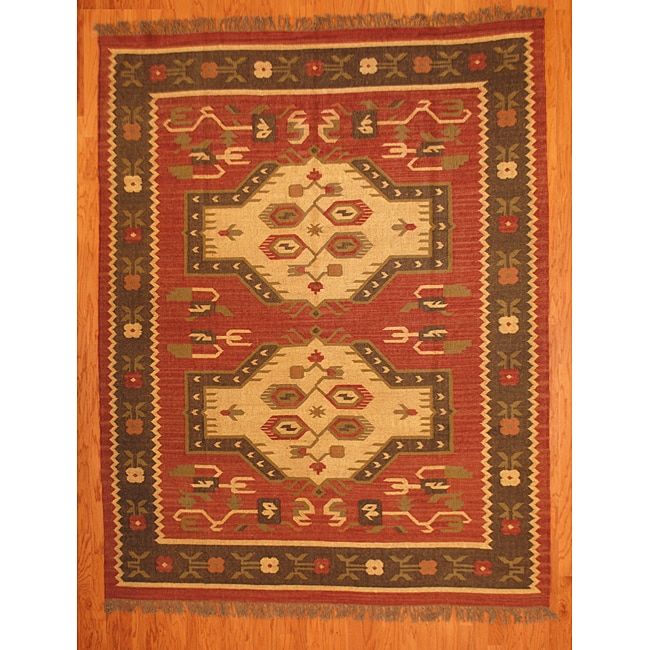 Indo Tribal Kilim Wool Rug (8&#39; x 10&#39;) - Overstock Shopping - Great Deals on 7x9 - 10x14 Rugs