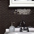 SomerTile Victorian Hex 1-in Black Porcelain Mosaic Tile (Pack of 10) 11x12-in
