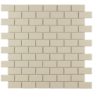 Low Price SomerTile Victorian Subway 1x2-in Matte Biscuit Porcelain Mosaic Tile (Pack of 10)