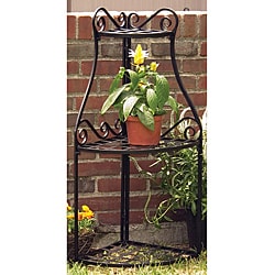 Panacea Olde World Forged Corner Black Plant Stand