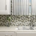 SomerTile Reflections Square 1-in Tundra Glass/Stone Mosaic Tile (Pack of 10) 11.75 x 11.75 in.