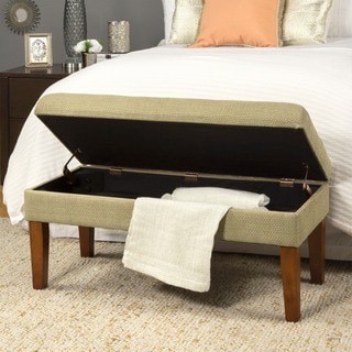 Decorative Storage Bench-Textured Tan with Gold Chenille Tweed