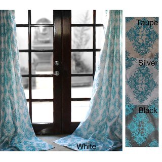 Zarya Grommet Flocked Curtain Panel 96 in