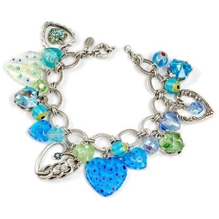 Sweet Romance 1950s Candy Hearts Blues Charm Bracelet