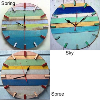 Low Price Recycled Boat Wood Beach House Clock (Thailand)