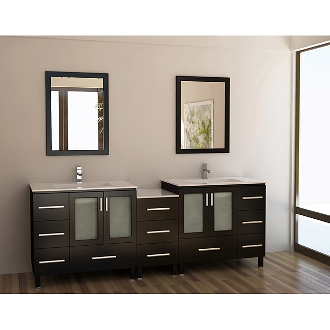  Element Galatian 88inch Espresso Double Sink Bathroom Vanity Set