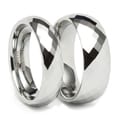Men's Tungsten Carbide Diamond Shape Faceted Ring (6 or 8 mm)
