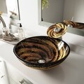 Vigo Northern Lights Above the Counter Tempered Glass Vessel Sink in Browns