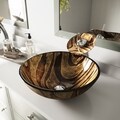 VIGO Zebra Glass Vessel Bathroom Sink