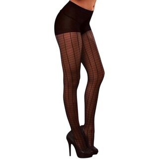 Hustler Women's Black Sexy Jacquard Pantyhose (Set of 2)-Image