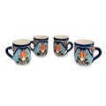 Set of 4 Handcrafted Ceramic 'Taste of Mexico' Talavera Mugs (Mexico)