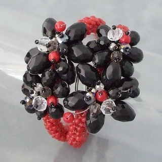 Gemstone Stone Floral Bouquet Cuff (Thailand)