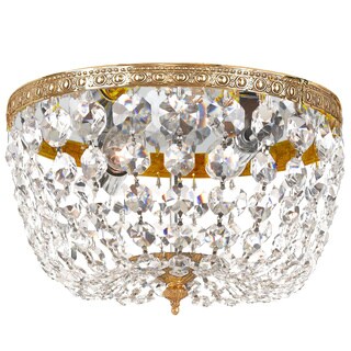 Crystal 2-light Flush with Olde Brass Finish