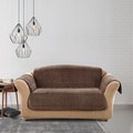 Sure Fit Quilted Suede Deluxe Loveseat Throw Cover in Chocolate