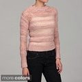 JJ Basics Junior's Knit Ribbed Detail Sweater