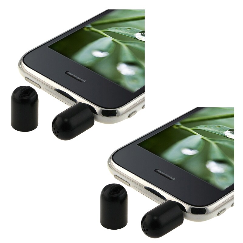 INSTEN Black Mini Microphone Recorder for Apple iPad/ iPhone/ iPod (Pack of 2)