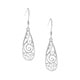 Sterling Silver Filigree Teardrop Dangle Earrings