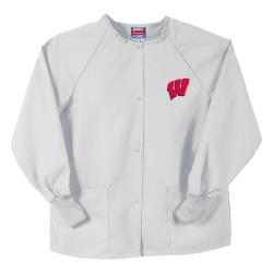 Gelscrubs Unisex White NCAA Wisconsin Badgers Nurse Jacket