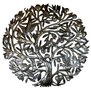Handmade 'Tree of Life with Buds' 24-inch Recycled Wall Art (Haiti)
